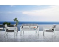 Komplet wypoczynkowy aluminiowy biały CHAMPION Higold  sofa 2-osobowa