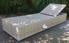 Leżak ogrodowy z technorattanu na taras z matercaem jasnoszary LAGO 