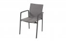Krzesło grafitowe ogrodowe sztaplowania z siedziskiem z podwójnej tekstyliny cortina 4so
