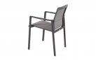 Krzesło grafitowe ogrodowe sztaplowania z siedziskiem z podwójnej tekstyliny cortina 4so