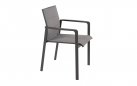 Krzesło grafitowe ogrodowe sztaplowania z siedziskiem z podwójnej tekstyliny cortina 4so