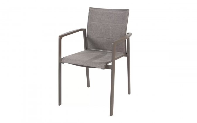 Krzesło brązowe ogrodowe sztaplowania z siedziskiem z podwójnej tekstyliny cortina 4so