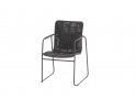 Ciemnoszare sztaplowane krzesło stołowe ogrodowe stal nierdzewna PALMA 4so