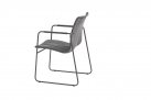 Ciemnoszare sztaplowane krzesło stołowe ogrodowe stal nierdzewna PALMA 4so