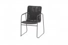 Ciemnoszare sztaplowane krzesło stołowe ogrodowe stal nierdzewna PALMA 4so