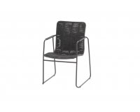 Ciemnoszare sztaplowane krzesło stołowe ogrodowe stal nierdzewna PALMA 4so