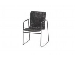 Ciemnoszare sztaplowane krzesło stołowe ogrodowe stal nierdzewna PALMA 4so