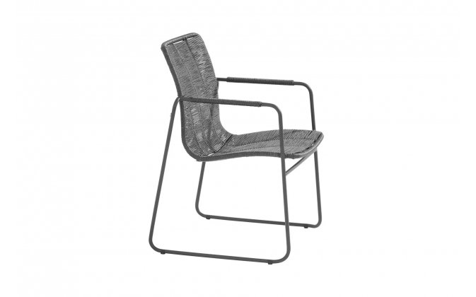 Ciemnoszare sztaplowane krzesło stołowe ogrodowe stal nierdzewna PALMA 4so