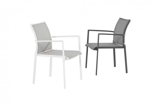 Krzesło stołowe ogrodowe aluminiowe z podłokietnikami MELBOURNE 4so