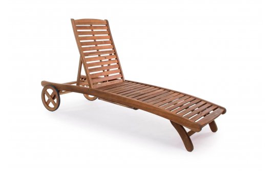 Leżak ogrodowy z drewna akacji NOEMI z kółkami Leżak ogrodowy z drewna akacji NOEMI z kółkami