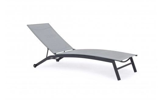 Antracytowy lezak ogrodowy z kółkami NILDAS bizzotto Antracytowy lezak ogrodowy z kółkami NILDAS bizzotto