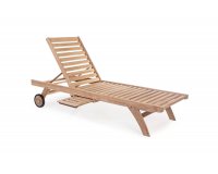Leżak ogrodowy teakowy z kółkami MARYLAND bizzotto