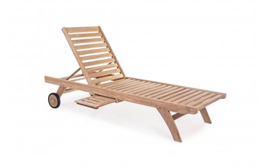 Leżak ogrodowy teakowy z kółkami MARYLAND bizzotto