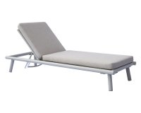 Leżak na taras TAORMINA – aluminiowy, poduszka hydrofobowa, beżowy