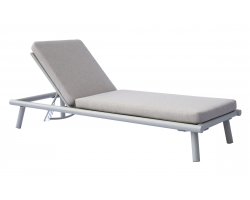 Leżak na taras TAORMINA – aluminiowy, poduszka hydrofobowa, beżowy