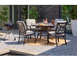 Komplet stołowy ze stołem grillowym aluminiowy dla 4 osób ROSARIO Hartman