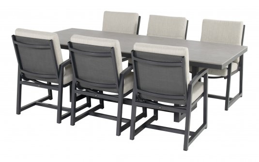 Zestaw ogrodowy stołowy aluminiowy grafitowy Hartman GIO stół 180 cm lub 240 cm