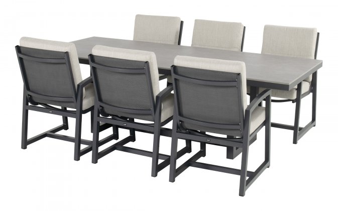 Zestaw ogrodowy stołowy aluminiowy grafitowy Hartman GIO stół 180 cm lub 240 cm