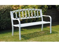 Biała ławka ogrodowa metalowa PANCA
