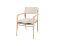 Krzesło do jadalni ze szczotkowanego teaku JULIA 4SO z poduszkami