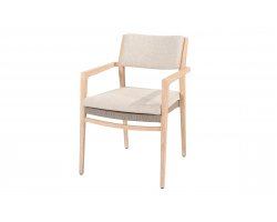 Krzesło do jadalni ze szczotkowanego teaku JULIA 4SO z poduszkami