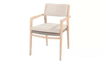 Krzesło do jadalni ze szczotkowanego teaku JULIA 4SO z poduszkami