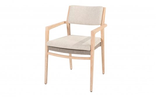 Krzesło do jadalni ze szczotkowanego teaku JULIA 4SO z poduszkami