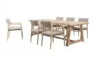 Komplet jadalniany na taras ze szczotkowanego drewna teak JULIA 4SO dla 6 osób