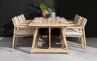Komplet jadalniany na taras ze szczotkowanego drewna teak JULIA 4SO dla 6 osób