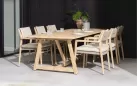 Komplet jadalniany na taras ze szczotkowanego drewna teak JULIA 4SO dla 6 osób