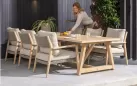 Komplet jadalniany na taras ze szczotkowanego drewna teak JULIA 4SO dla 6 osób