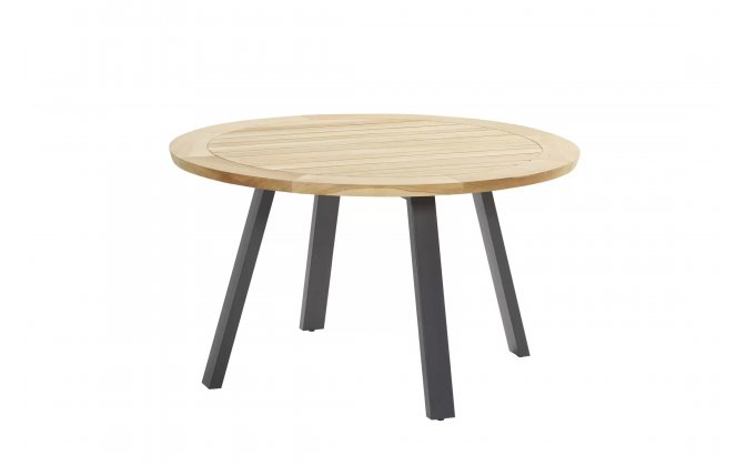 Okrągły stół ogrodowy o śr. 130 cm podstawa 4-nożna ciemnoszara AMBASSADOR 4so