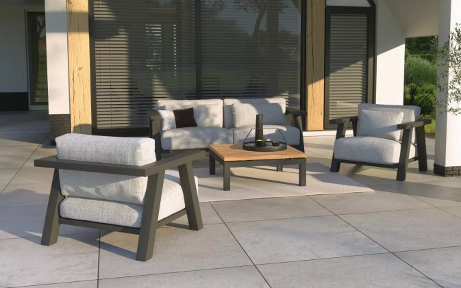 Komplet wypoczynkowy aluminiowy nowoczesny ICONIC 4so