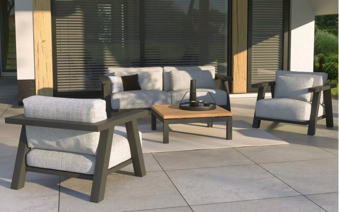 Komplet wypoczynkowy aluminiowy nowoczesny ICONIC 4so