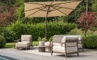 Parasol ogrodowy 300x300 cm ekskluzywny SIESTA PREMIUM noga DREWNO / poszycie PIASKOWY