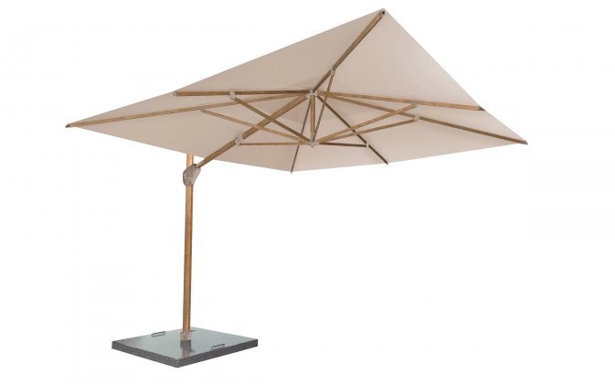 Parasol noga boczna drewnopodobna 4x3 m HACIENDA 4so poszycie piaskowe