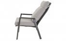 Grafitowy MALIK Fotel ogrodowy wysokie pochylane oparcie aluminium antracyt