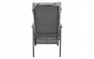 Grafitowy MALIK Fotel ogrodowy wysokie pochylane oparcie aluminium antracyt