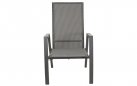 Grafitowy MALIK Fotel ogrodowy wysokie pochylane oparcie aluminium antracyt