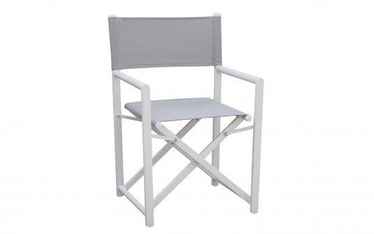 PAROS krzesło reżyserskie ogrodowe aluminium i tekstylina 55×51×86 białe PAROS krzesło reżyserskie ogrodowe aluminium i tekstylina 55×51×86 białe