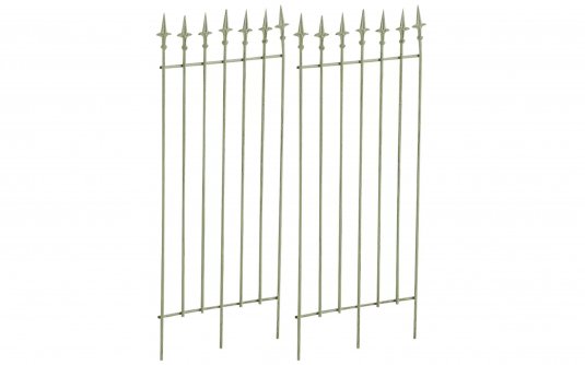 2x zielony antyczny postarzana trelisa płotek z ornamentami ogrodowa ELIZZE metaloplastyka