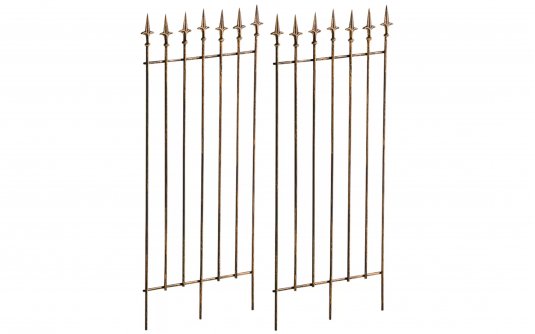 2x brąz metaliczny postarzana trelisa płotek z ornamentami ogrodowa ELIZZE metaloplastyka