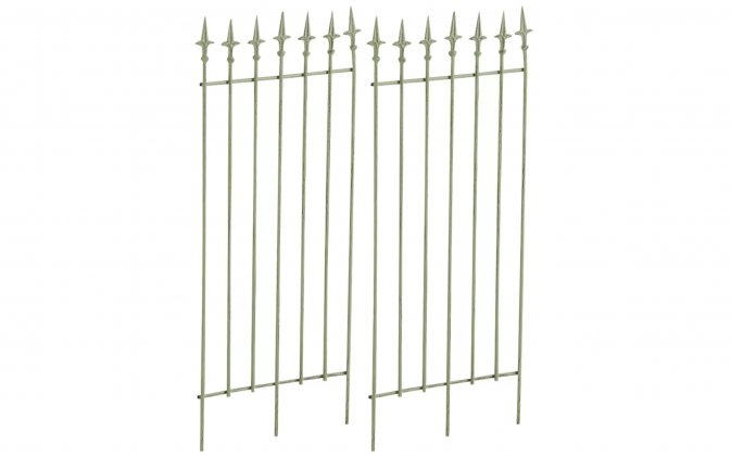 2x zielony antyczny postarzana trelisa płotek z ornamentami ogrodowa ELIZZE metaloplastyka