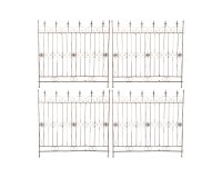 Zestaw 4 płotków trelis metaloplastyka ogrodowych MONTITOS kolor brązowy antyczny