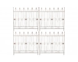 Zestaw 4 płotków trelis metaloplastyka ogrodowych MONTITOS kolor brązowy antyczny