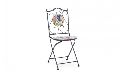 Składane krzesło retro metalowe ceramiczne siedzisko PALOMA bizzotto