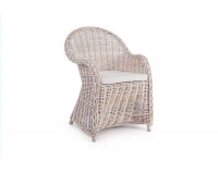 Jasnobeżowe krzesło z bielonego rattanu MARTIN bizzotto