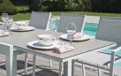 Biały SPALATO stół ogrodowy aluminiowy rozkładany 104–208×75