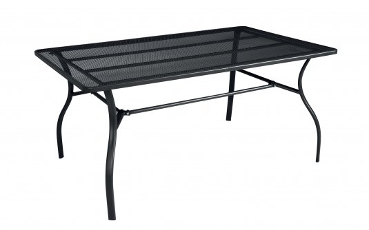 Stół ogrodowy metalowy AMENO 160×100 cm antracytowy dla 6 osób