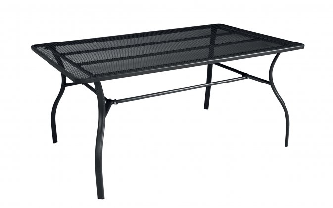 Stół ogrodowy metalowy AMENO 160×100 cm antracytowy dla 6 osób